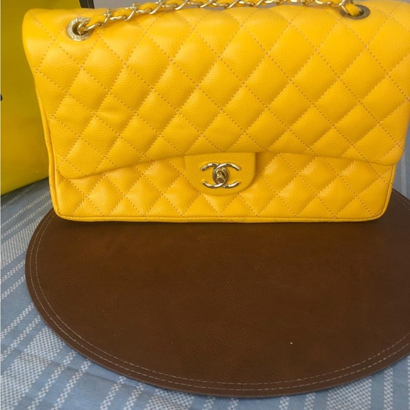 CHANEL Yellow Quilted Shoulder Bag - Picture 1 of 1